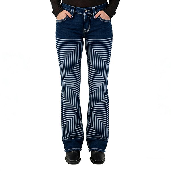 Women's Blue Flare Jeans - High-Quality Stretchy Denim