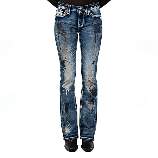 Blue Stretchy Flare Jeans - Women's High-Quality Denim Slim-Fit