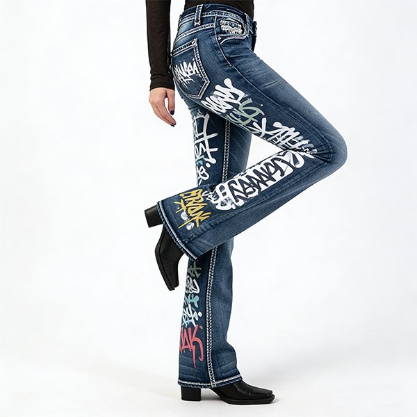 Women's Premium Stretchy Flare Jeans - High-Quality Blue Denim