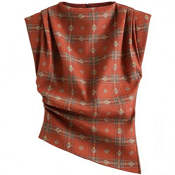 Women's Premium Summer T-Shirt - Fashion Textured Shoulder Thickened Sleeveless