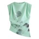 Summer Fashion Women's T-Shirt - Textured Shoulder Thickened Sleeveless