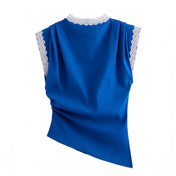 Women's Summer Fashion Textured Shoulder Thickened Sleeveless T-Shirt