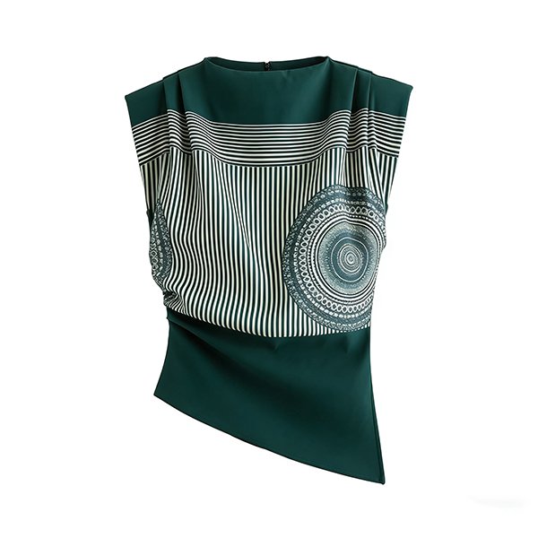 Textured Shoulder Women's Top - Summer Fashion Thickened Sleeveless T-Shirt