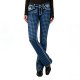 Women's High-Quality Stretchy Blue Flare Jeans - Slim-Fit Denim Pants