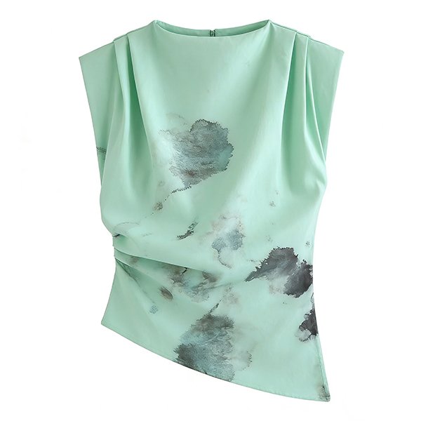 Summer Fashion Women's T-Shirt - Textured Shoulder Thickened Sleeveless