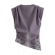 Summer Textured Shoulder T-Shirt - Women's Fashion Thickened Sleeveless